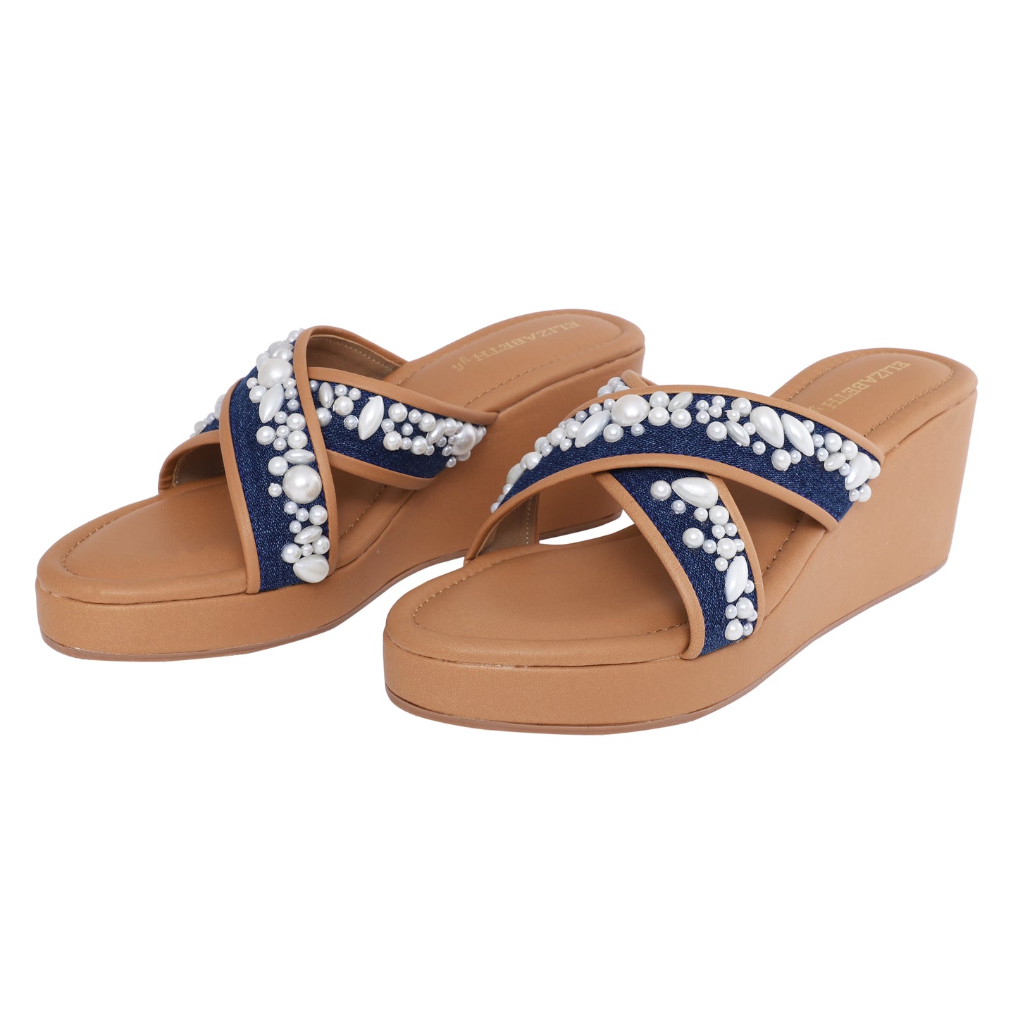 ELZ Pearl Denim Wedges