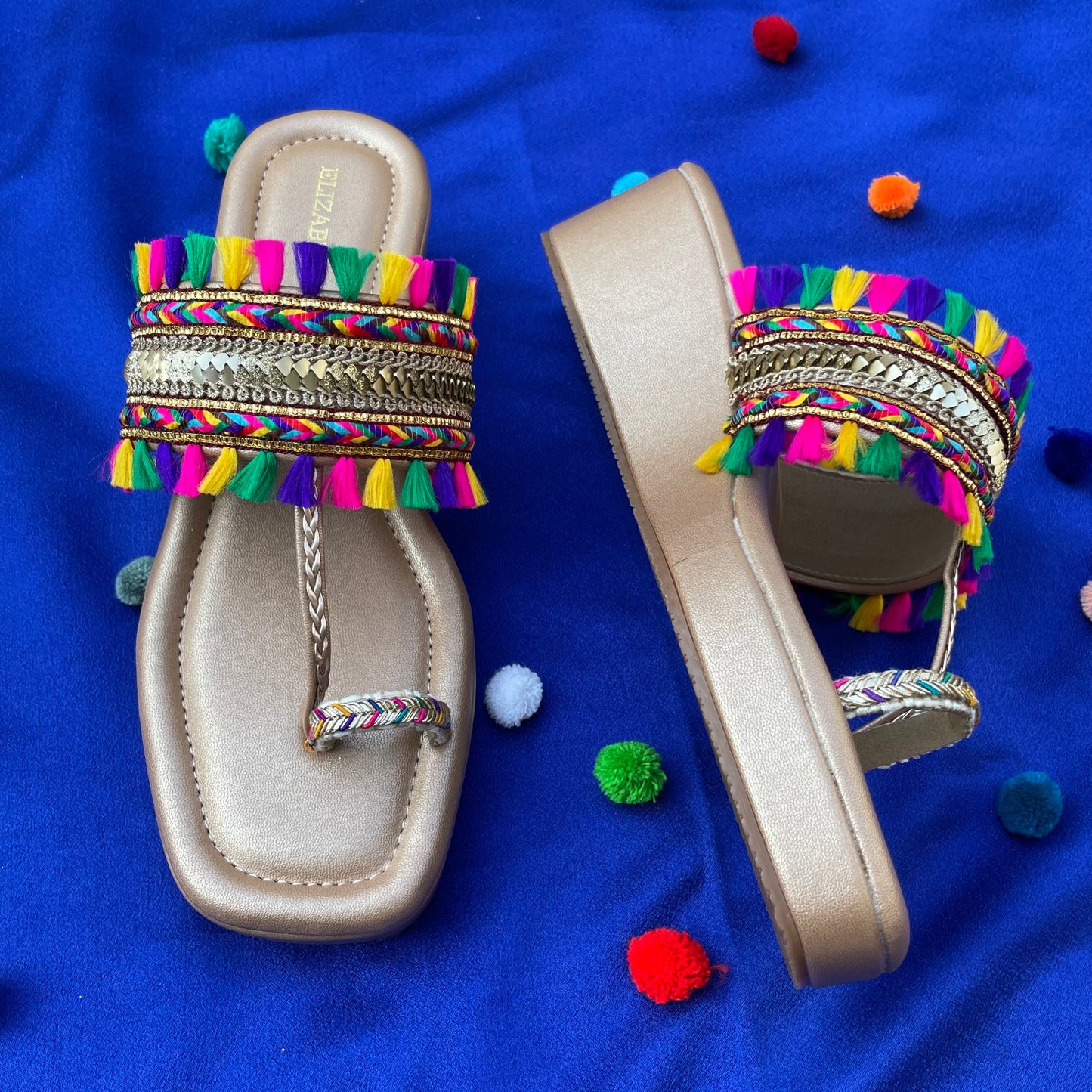 ELZ RAINBOW Wedge Kolhapuri