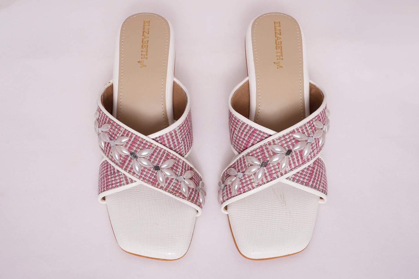 ELZ Purple Pearl Pyramid Heels
