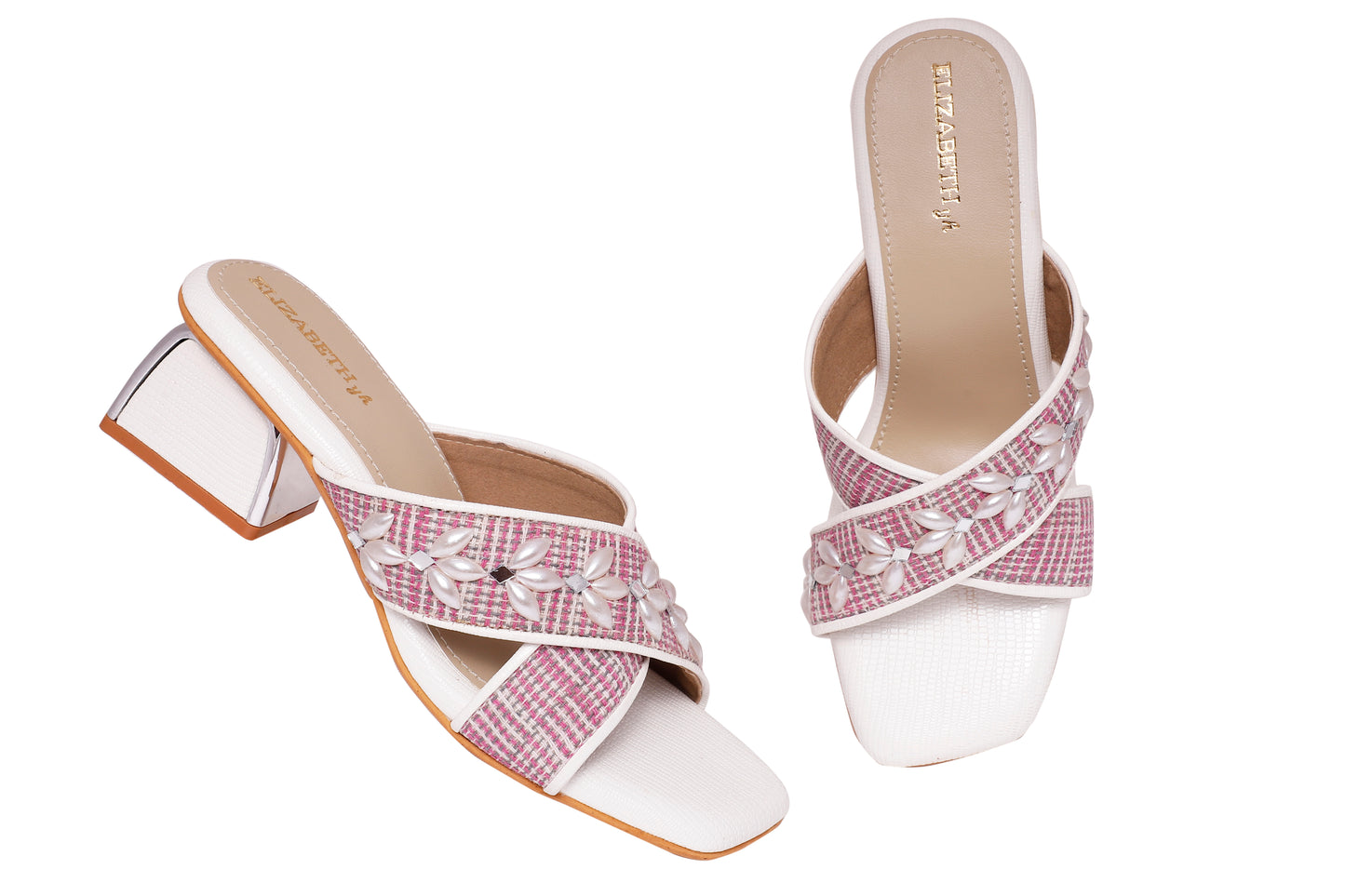 ELZ Purple Pearl Pyramid Heels