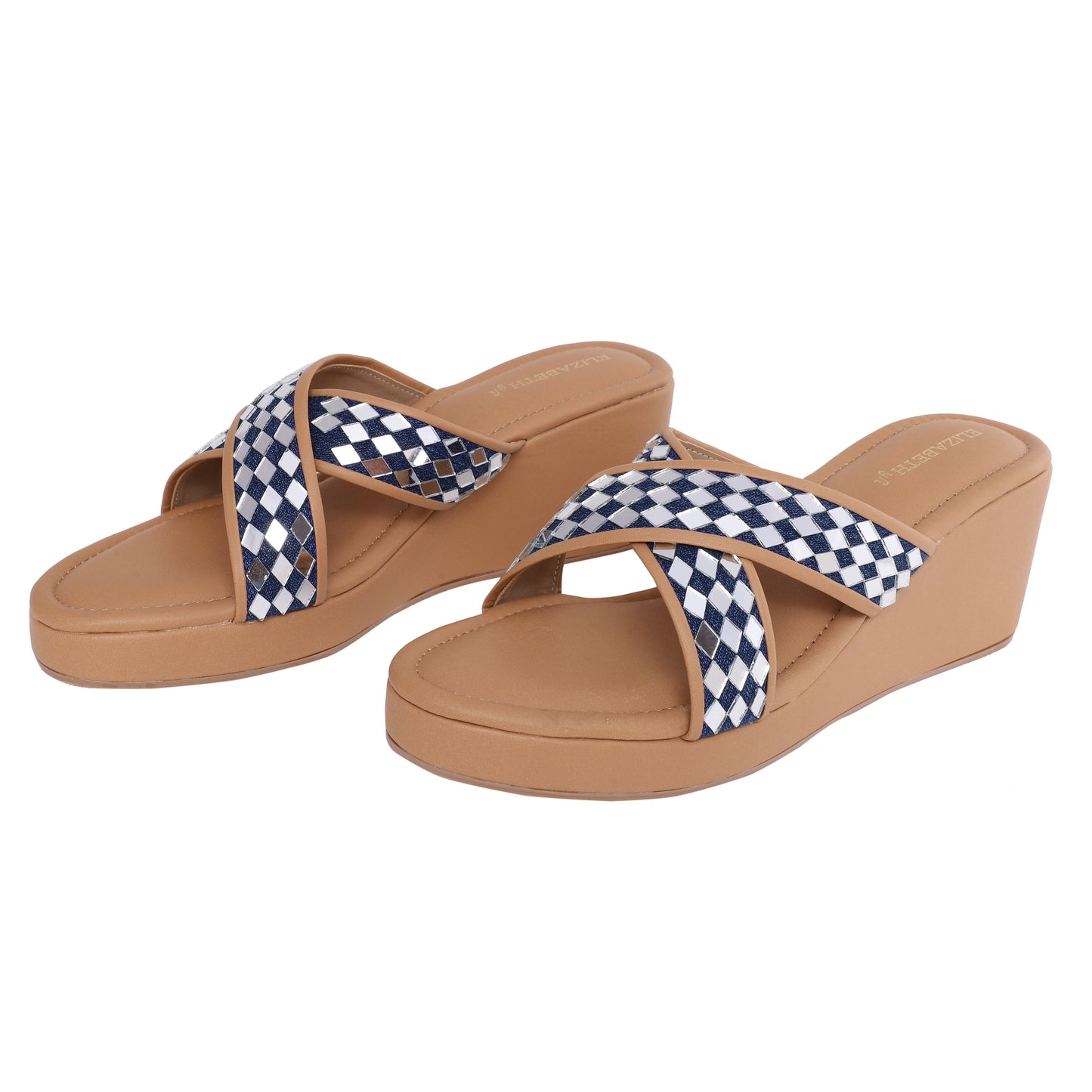 ELZ Mirror Denim Wedges