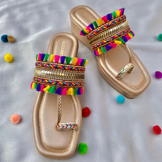 ELZ RAINBOW Wedge Kolhapuri